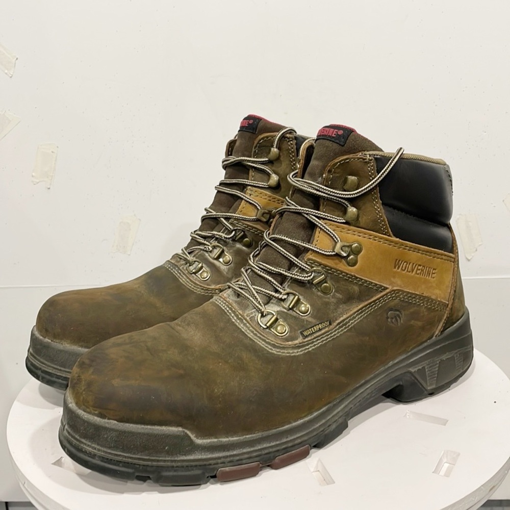 Wolverine Men Lace Up Boots 6" Cabor EPX Waterproof Composite Toe Sz 14M Brown